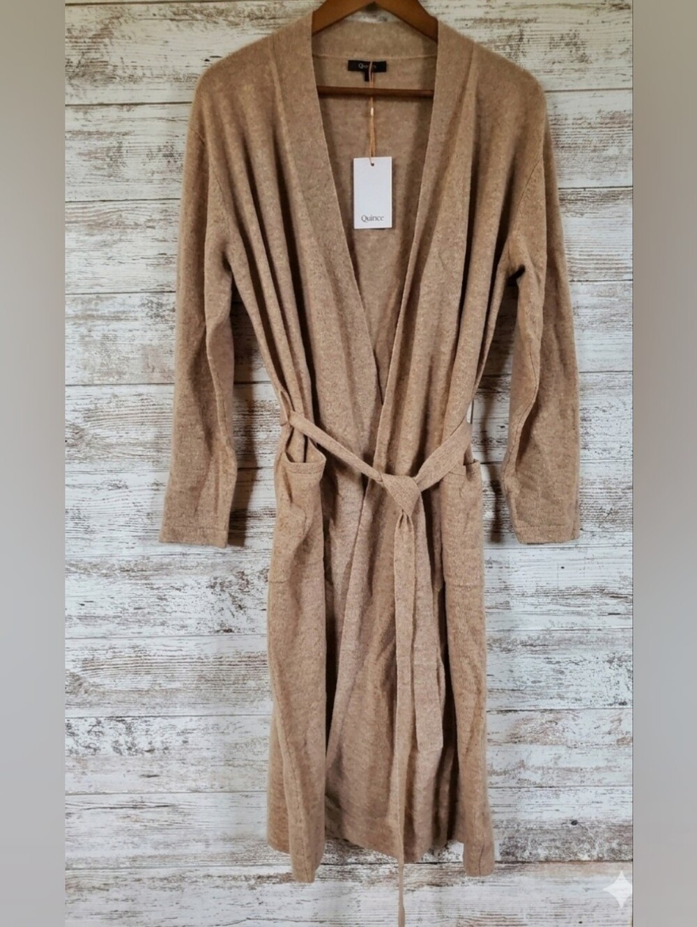 NWT Quince Mongolian Cashmere Robe Oatmeal Luxury Duster Unisex